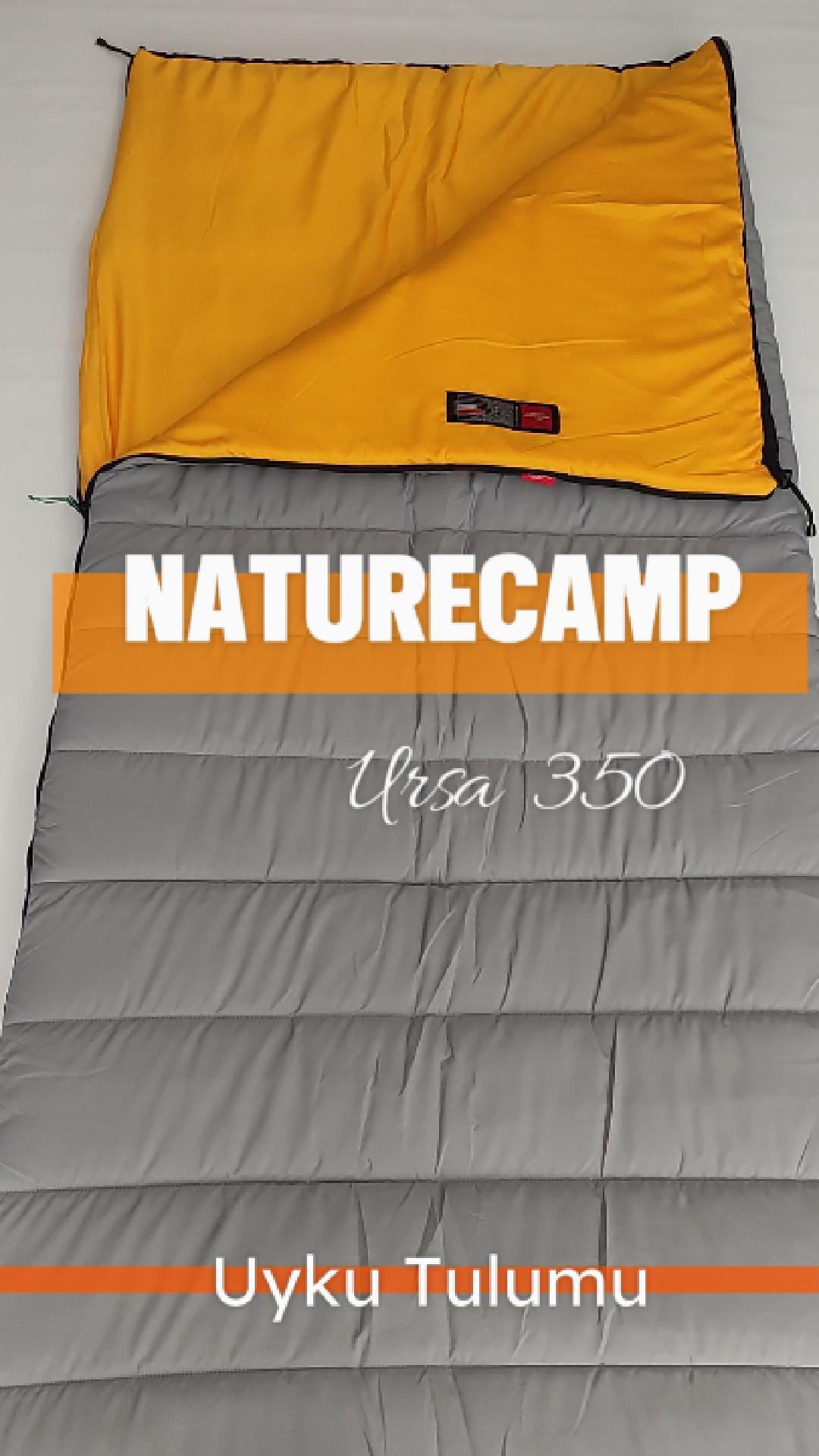 Naturecamp Ursa 350 Gri -15 Derece Geniş Yastıklı Kamp Uyku Tulumu